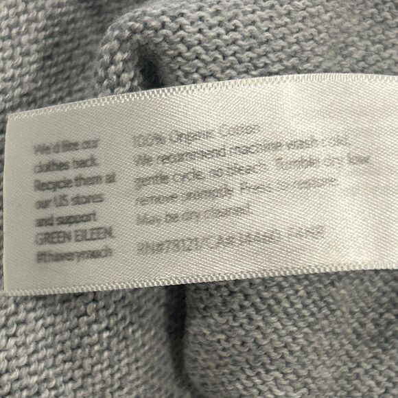 Eileen Fisher Cardigan Sweater Womens Medium Open Hooded Organic Cotton Longline - Picture 2 of 7